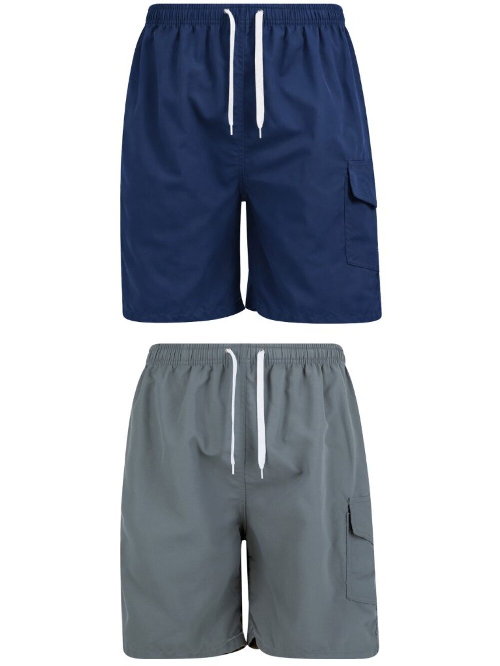 Men Swim Trunks, Men Board Shorts Cargo Pocket Bathing Suit Olive & Navy, 2-Pack